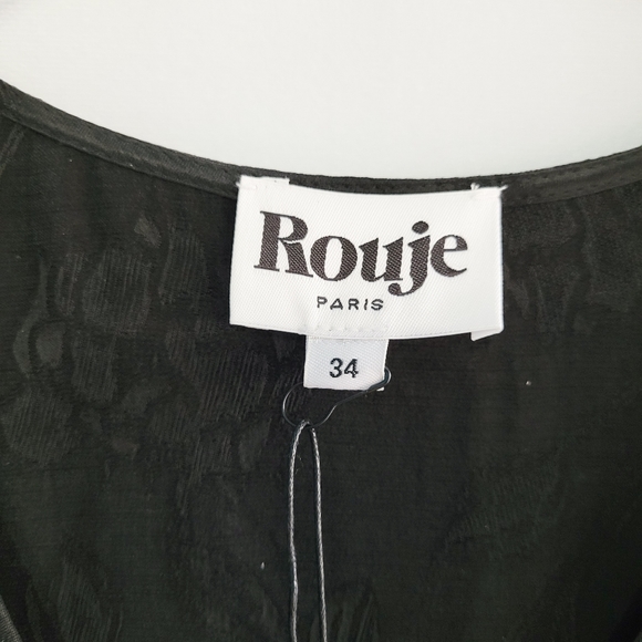 NWT Rouje Paris Jill Floral Brocade Black Mini Dress in Noir Size 34 FR / 2 US - Picture 10 of 12